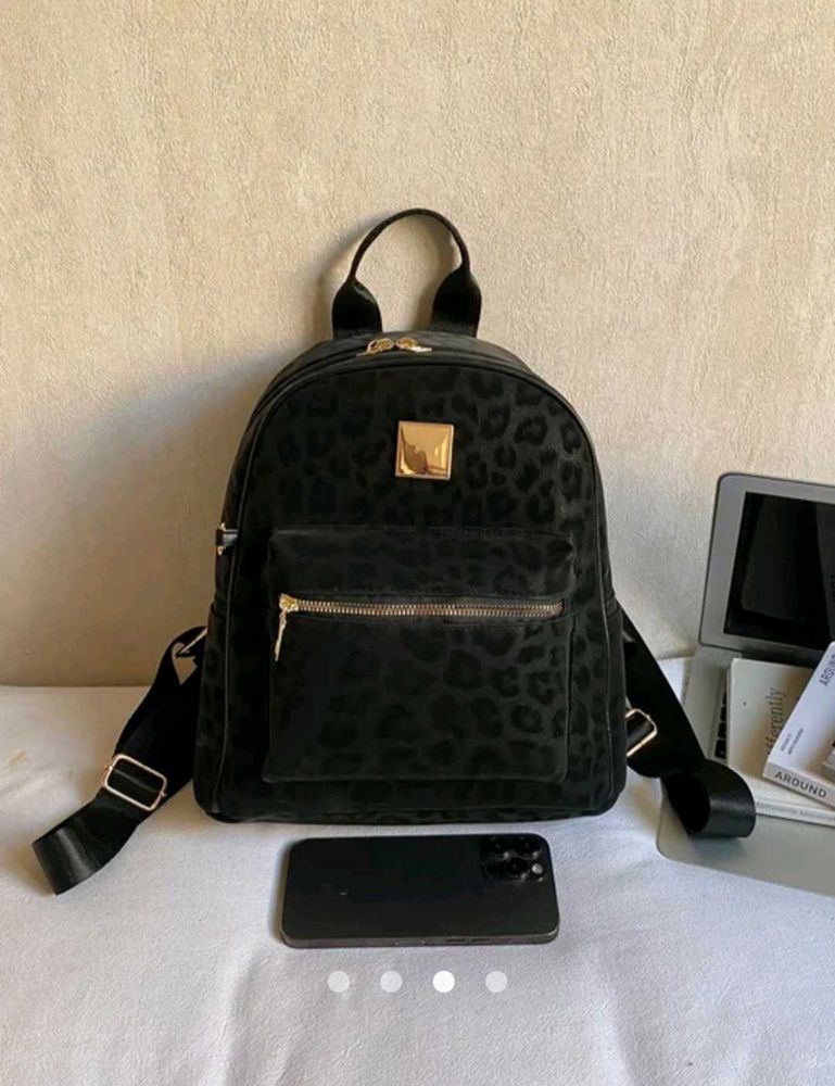 Chic Black Leopard  Backpack