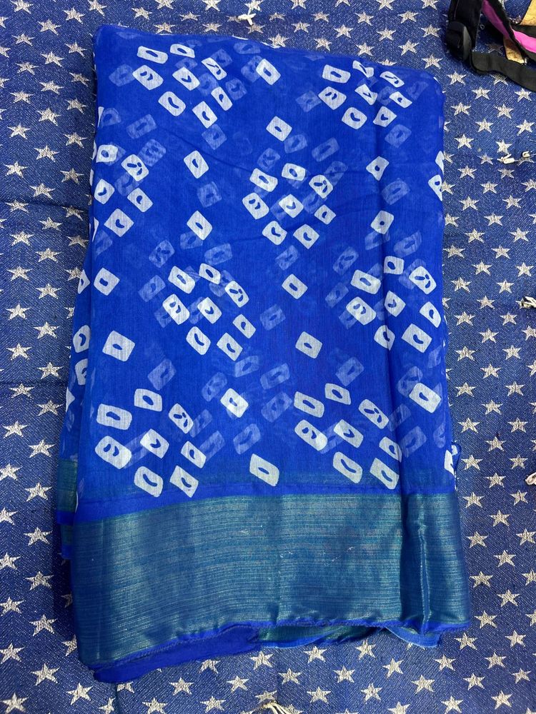 Royal Blue Bandhani Saree