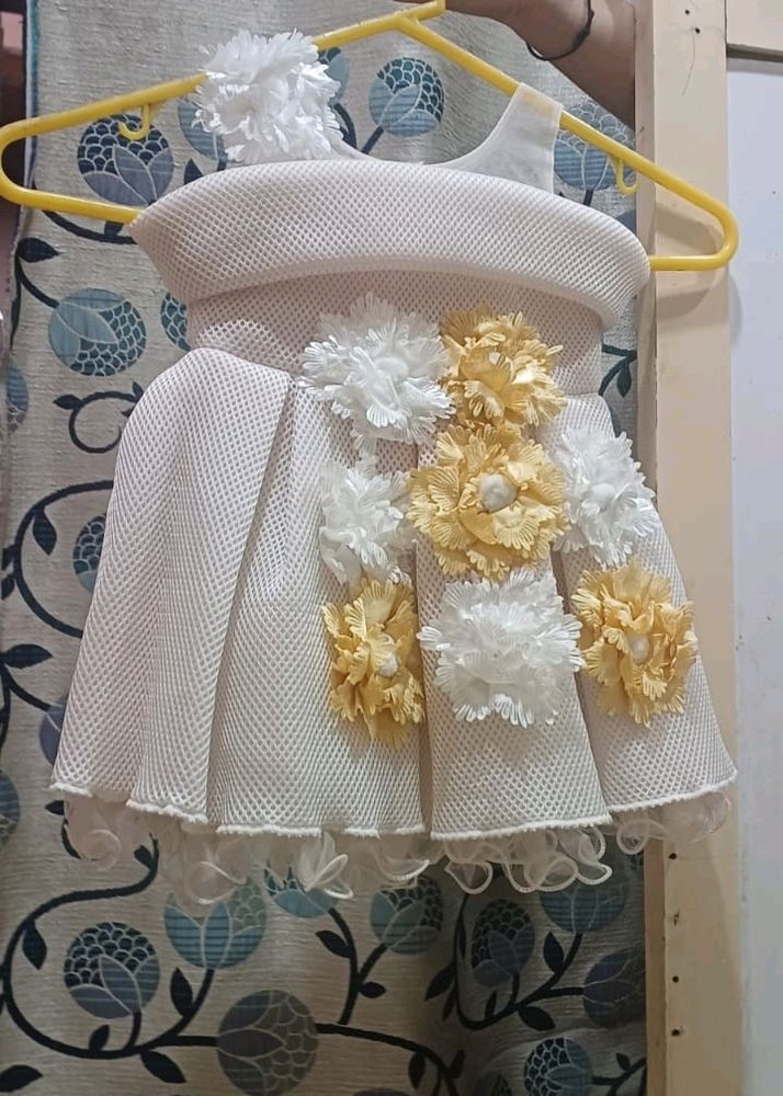 Beautiful Frock With Flower Detailing