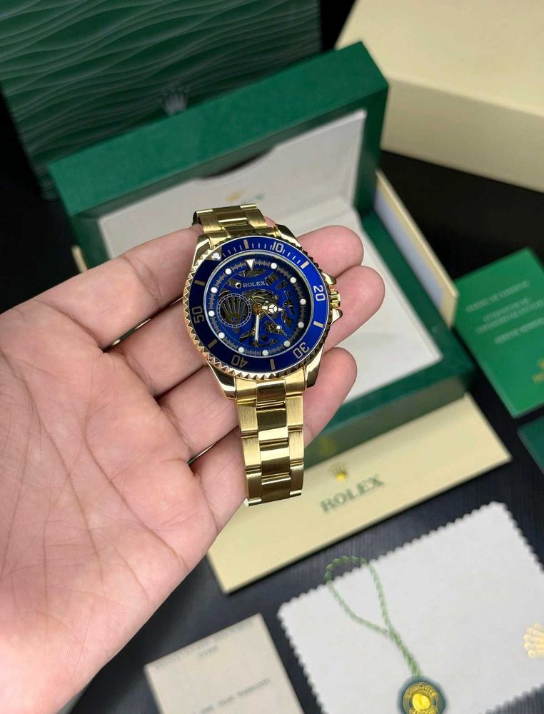 Rolex Gold Blue Watch