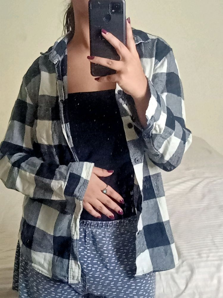 H&amp;M Black And White Check Shirt