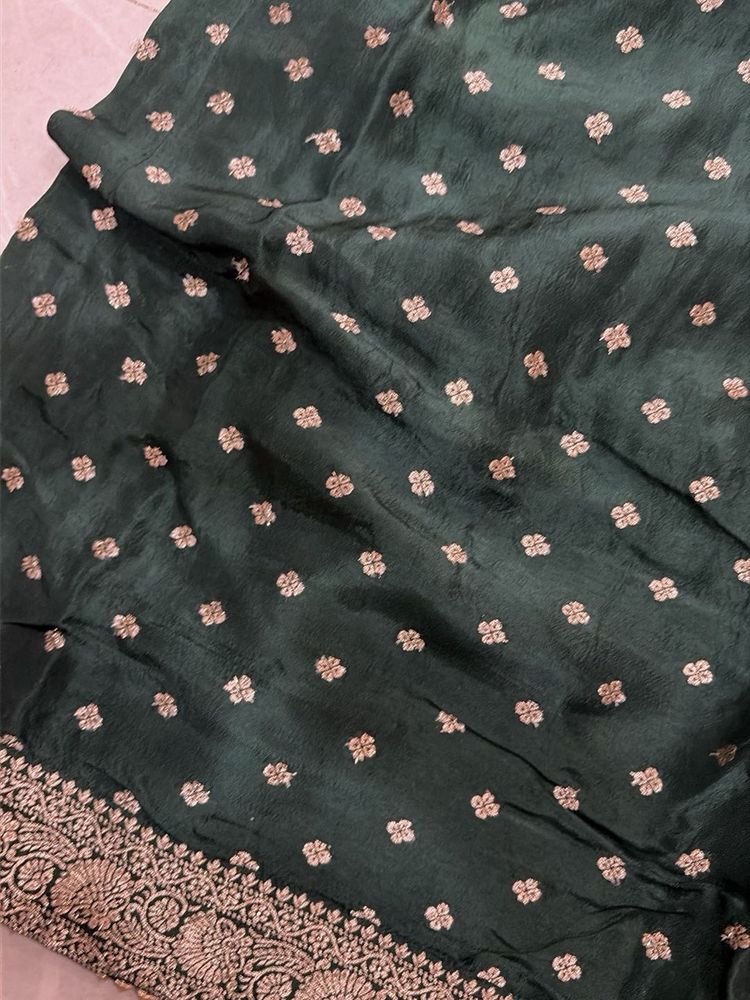 Elegant Green Banarasi Saree