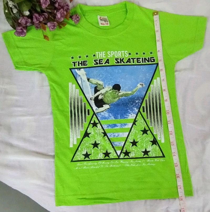 Green "The Sports Sea Skateing" Tee - Size 10
