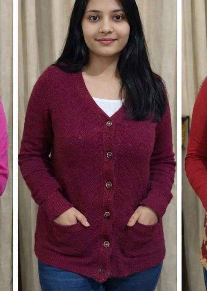 Burgundy Buttoned Coat