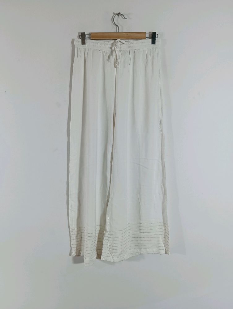 White Plain Palazzo Pant (Women)