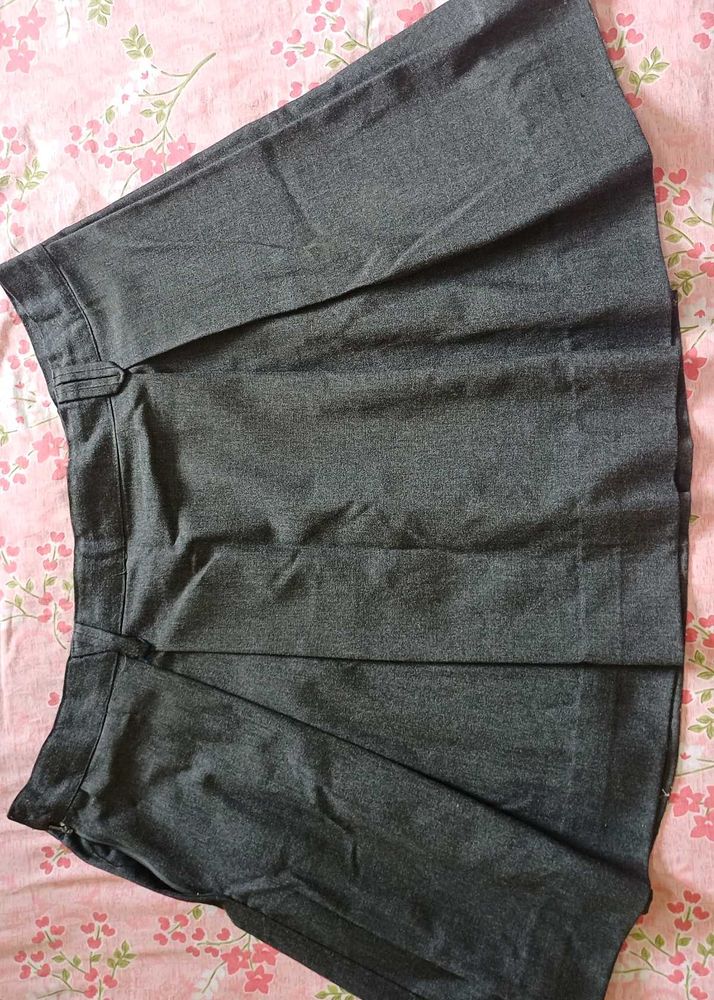 Dark Grey Pleated Skirt