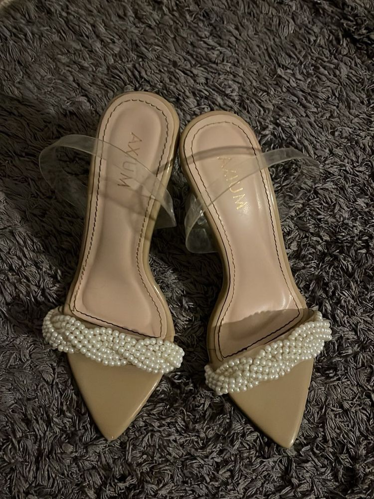 Strappy Pearl Embellished Heels
