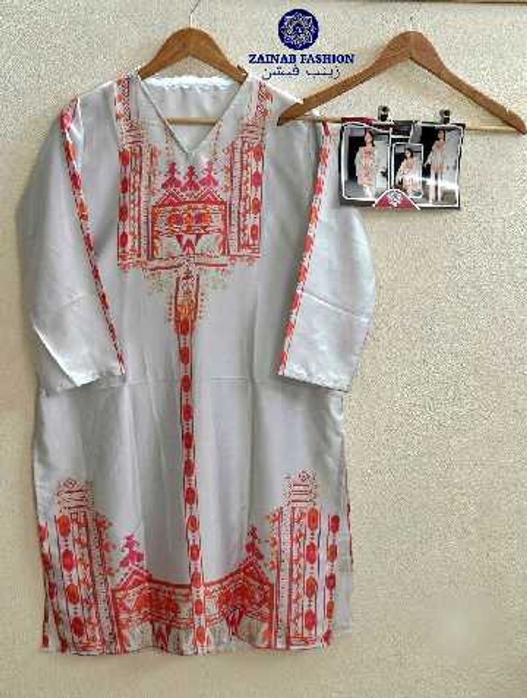 🤍✨white Embroidered Silk Kurta