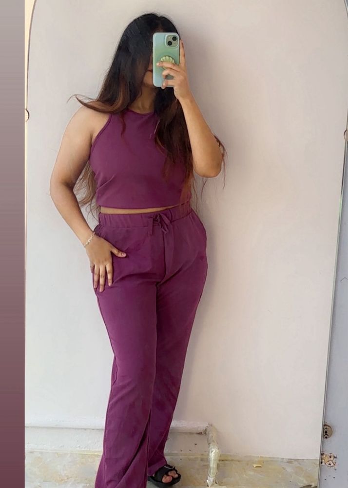 💙Stylish Purple Co-ord Set For Gym 💙