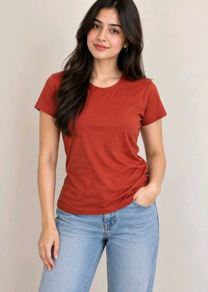 Classic Rust Colored Crew Neck Tee