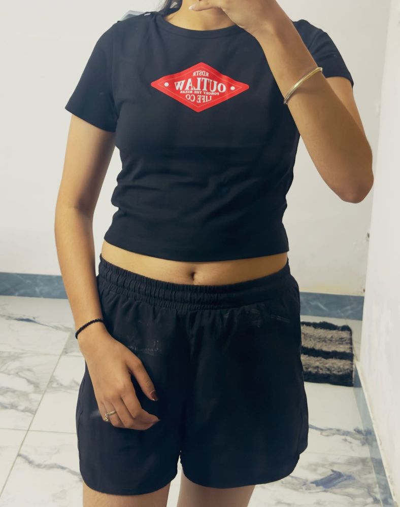 Black "Outlaw Life Co" Graphic Tee