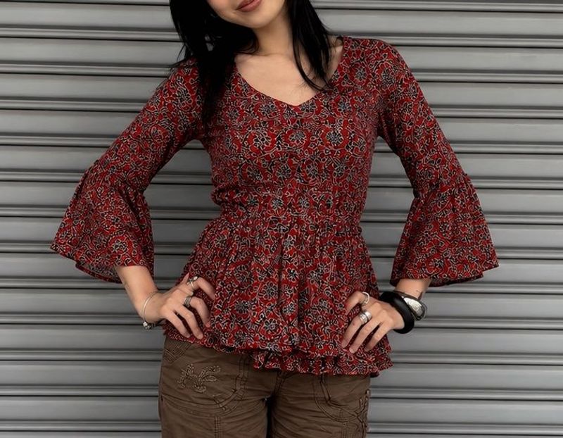 short kurthi printed top