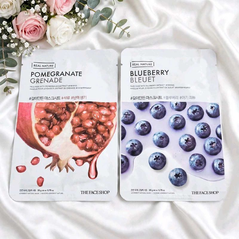 Combo The Face Shop Sheet Masks - Pomegranate &amp; Bl