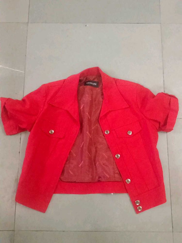 Red Cropped Jacket