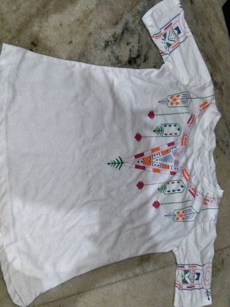 White top with Colorful Embroidery