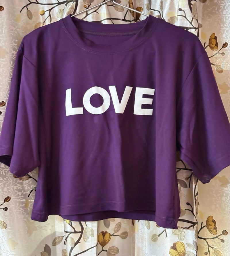 Purple LOVE Crop T-Shirt