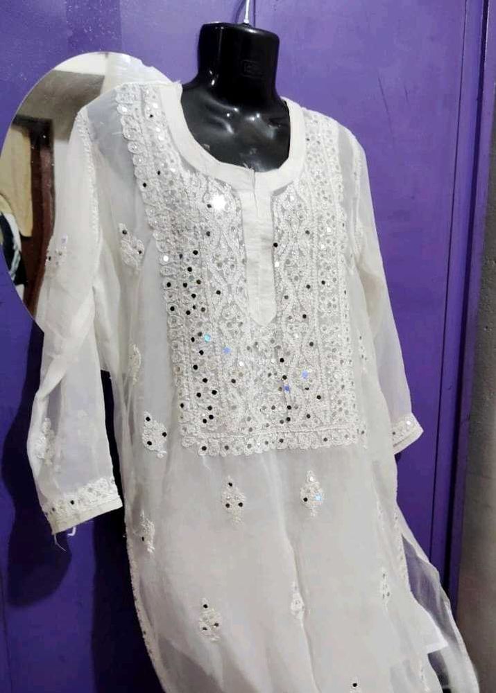 Chicken Mirror Work  Kurta For Women And Girls