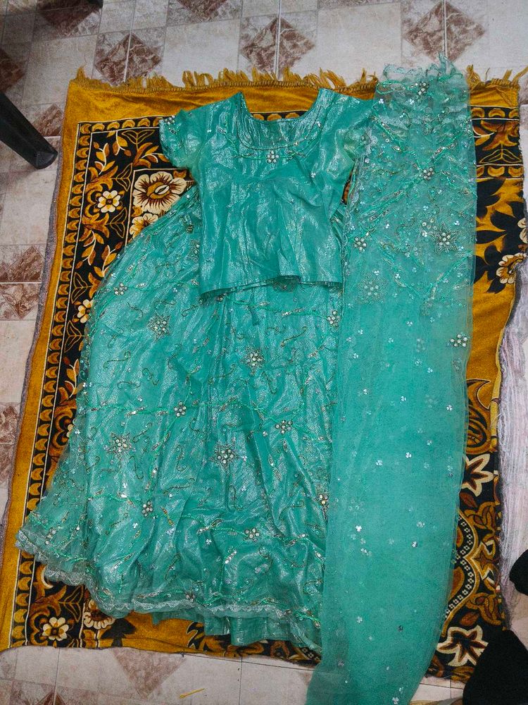 Sparkling Teal Lehenga Choli Set