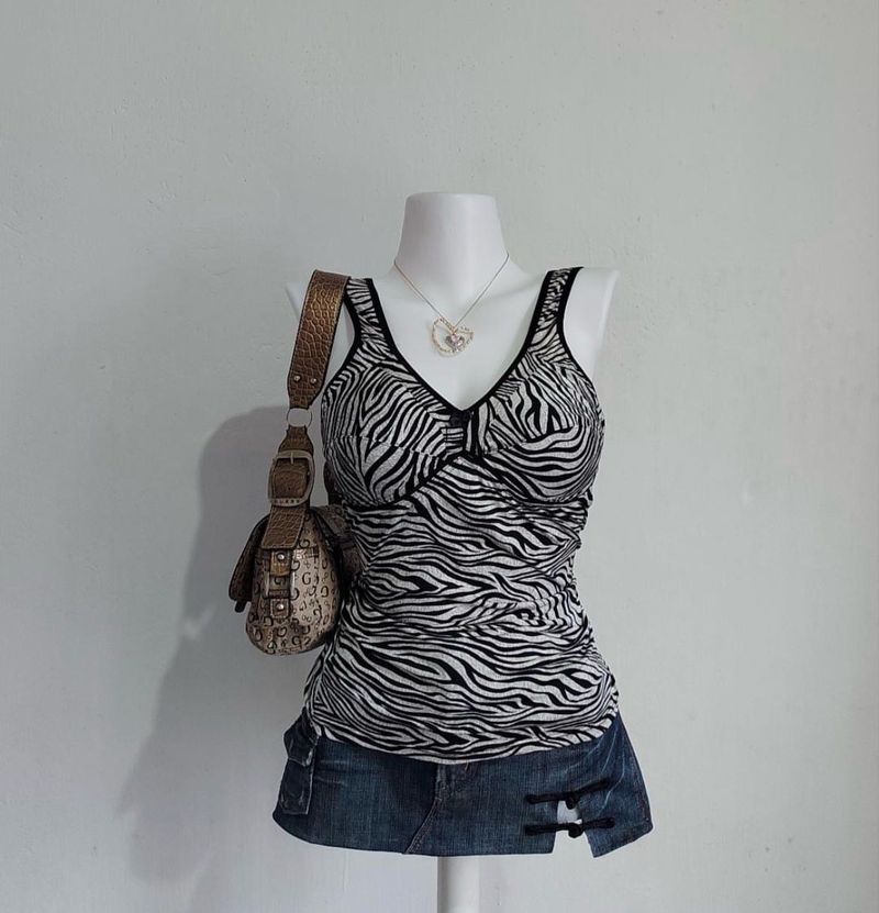 Zebra Print Tank Top