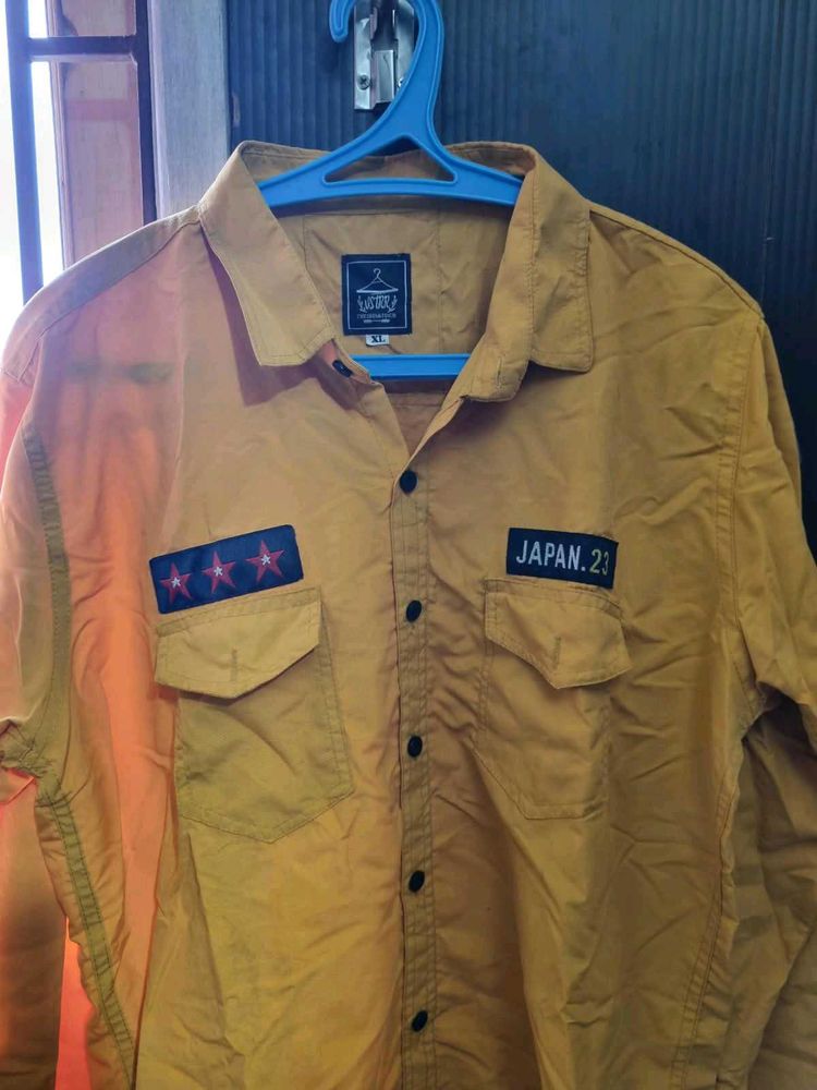 Men's Mustard Yellow Casual Shirt