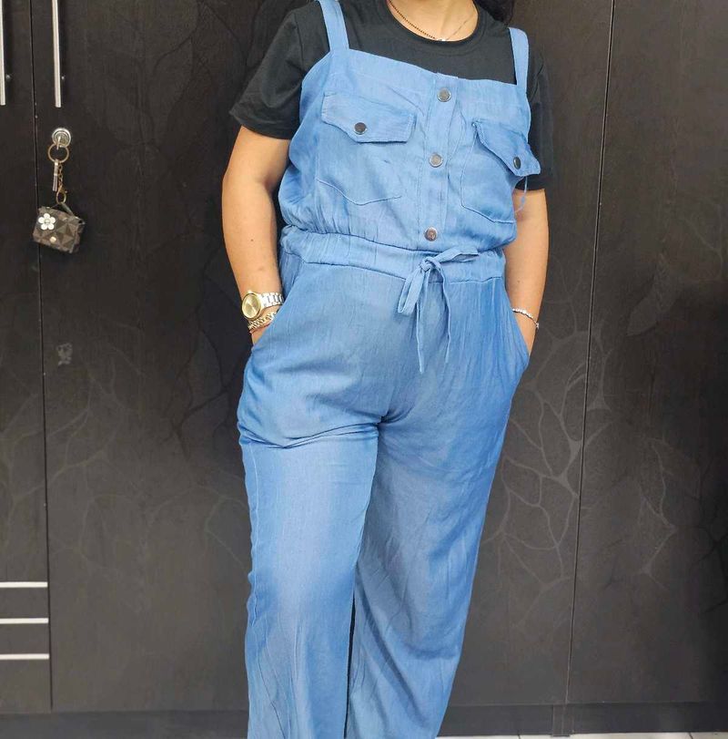 Light Wash Denim Jumpsuit