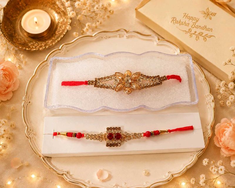 Set of 2 Designer Rakhi Bracelets