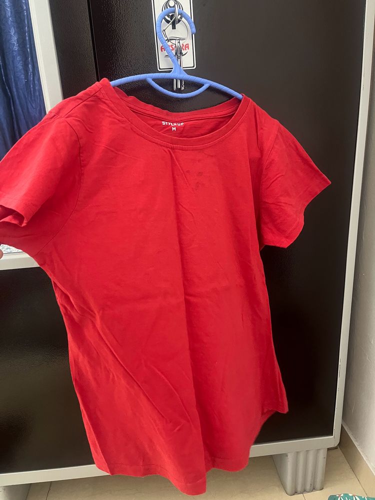 Basic Plain Red Tee
