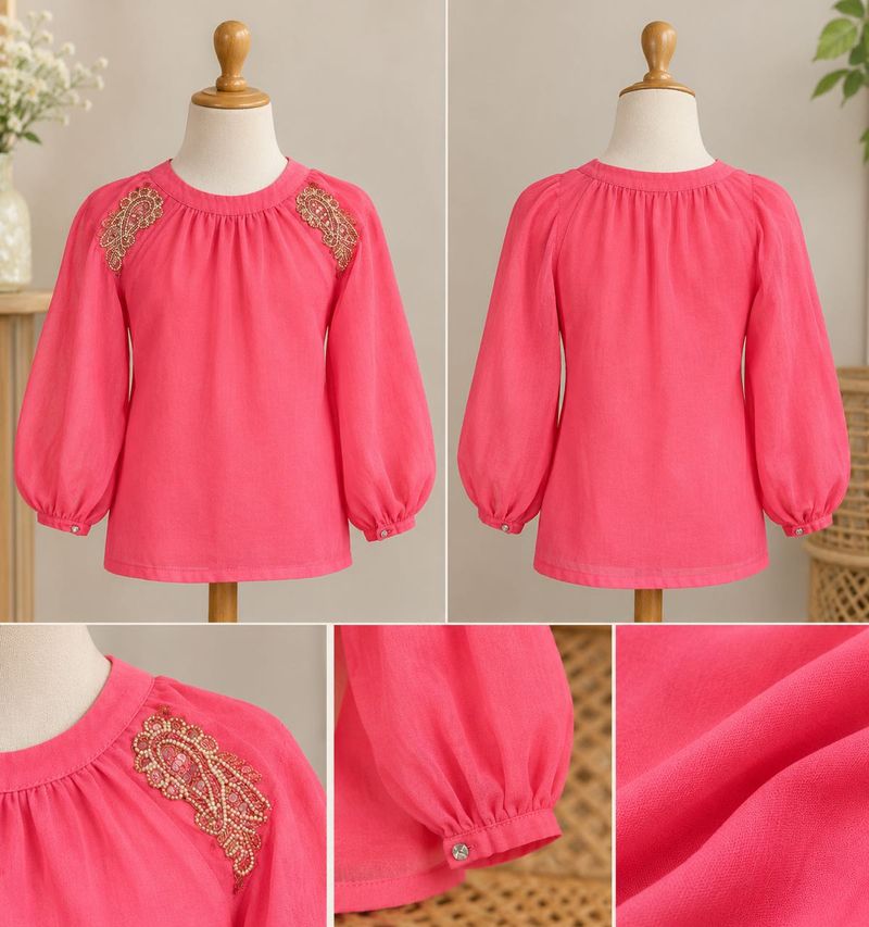 Beaded Pink Embroidered Tunic