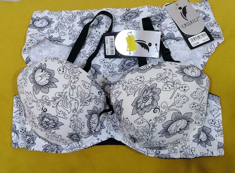 313 -- uplift soft floral print bra panty set