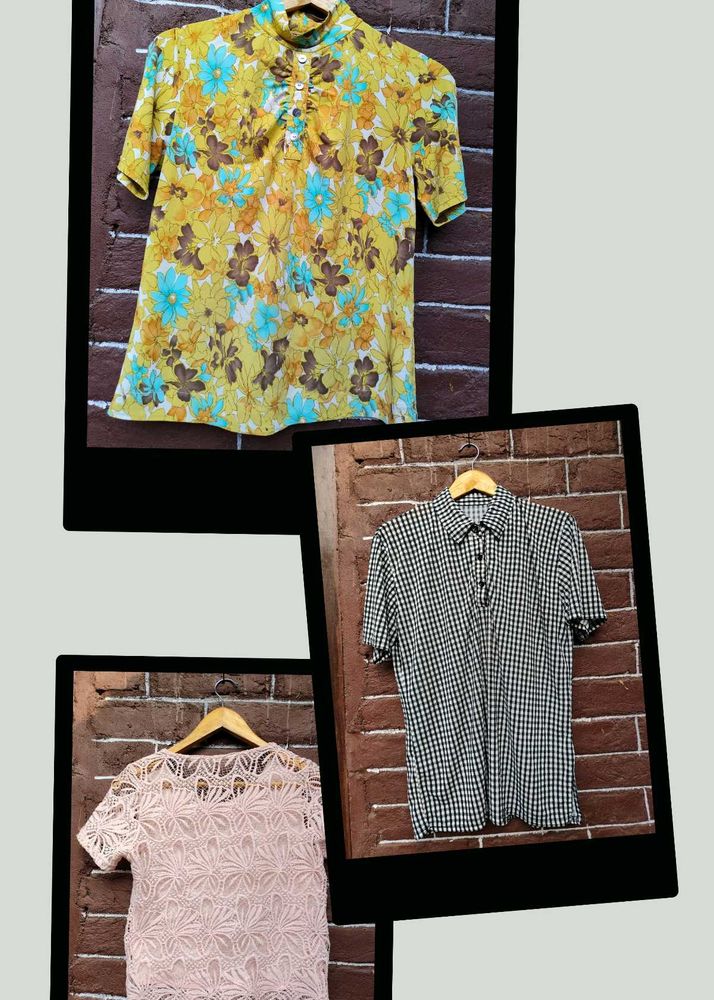 Vintage Floral &amp; Gingham Tops Bundle