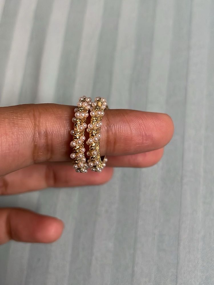 Elegant Pearl Hoop Earrings