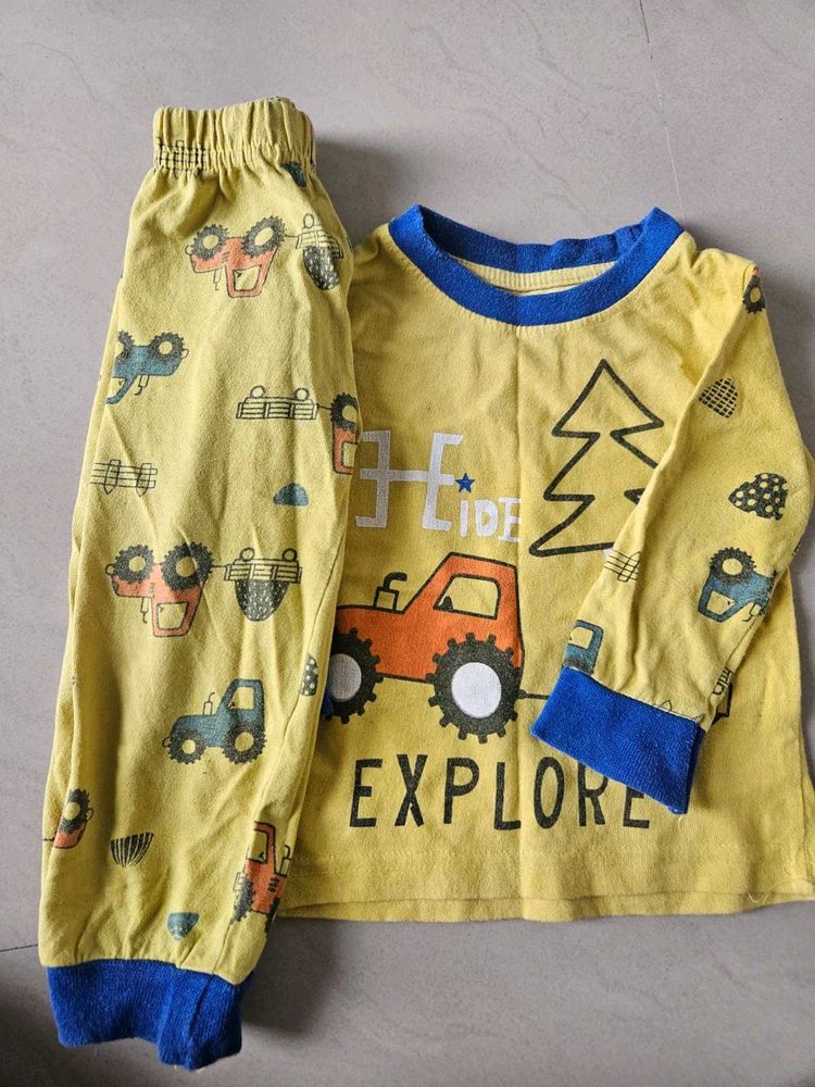 Kids Yellow Truck Pajama Set