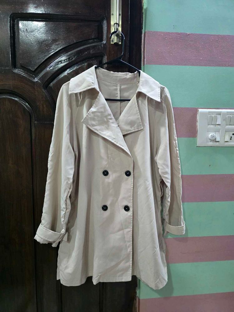 shein Beige Trench Coat - Stylish Outerwear