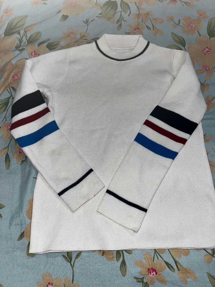 White Striped Sweater