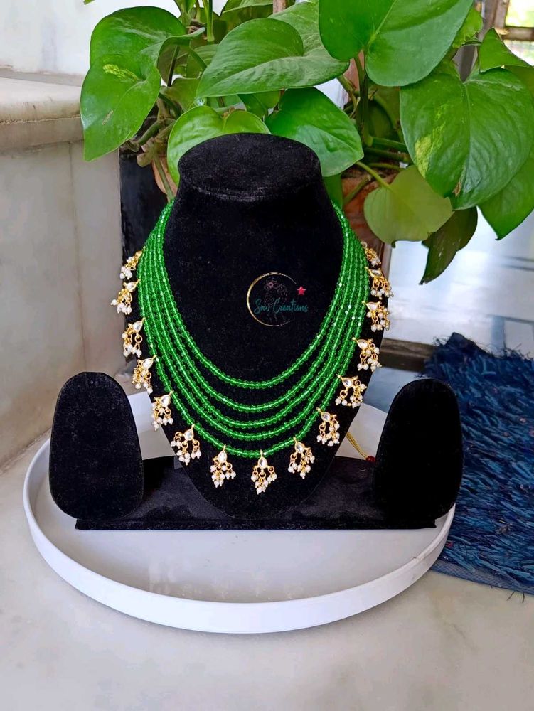 Stunning Green Beaded Jewellery Set