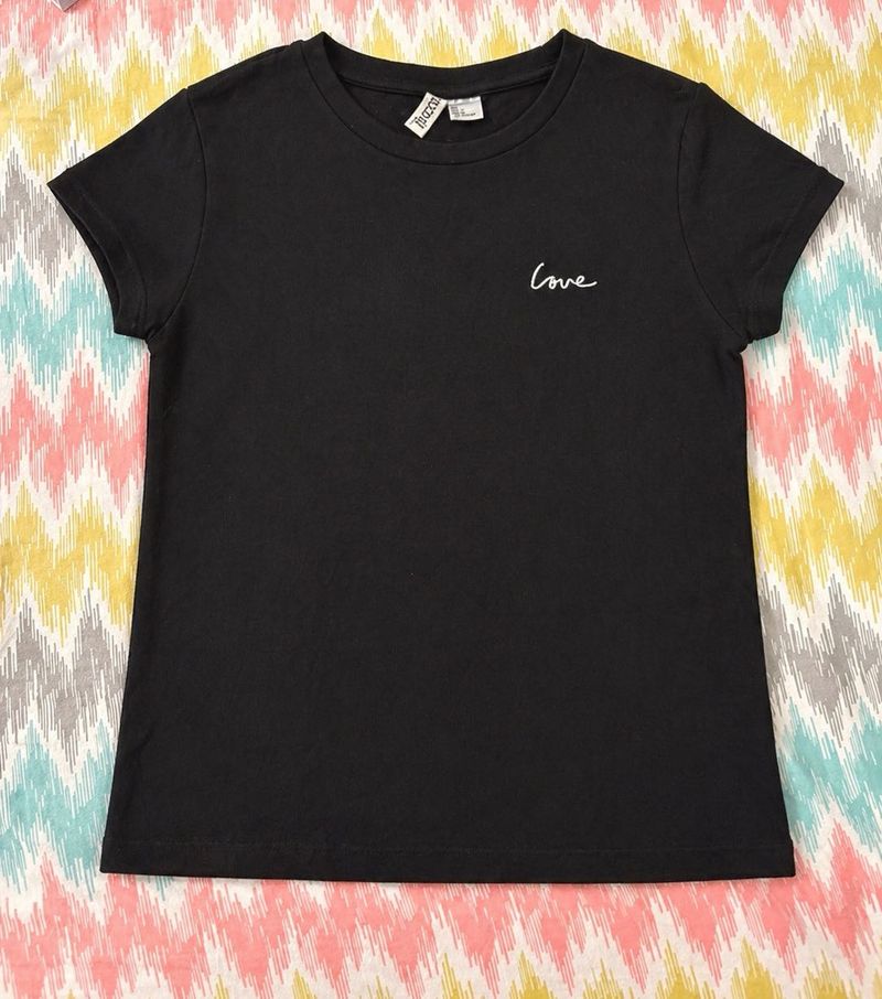 Black Minimal “Love” Graphic T-Shirt