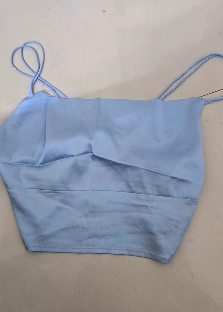 Baby Blue Satin Cami Top