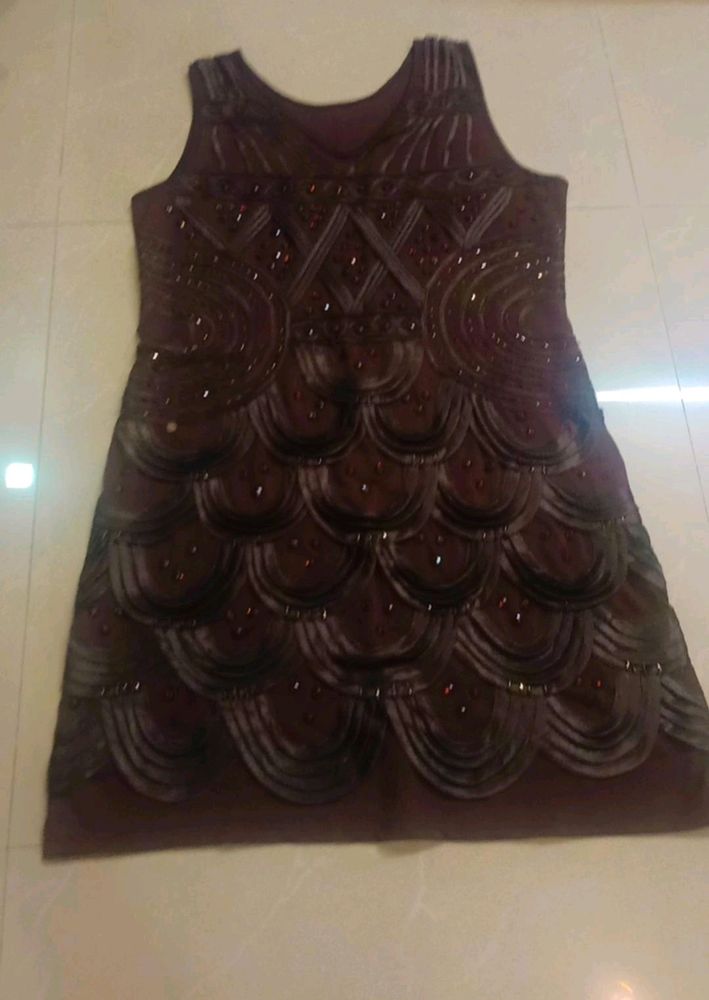 Brown colour short dress brand new