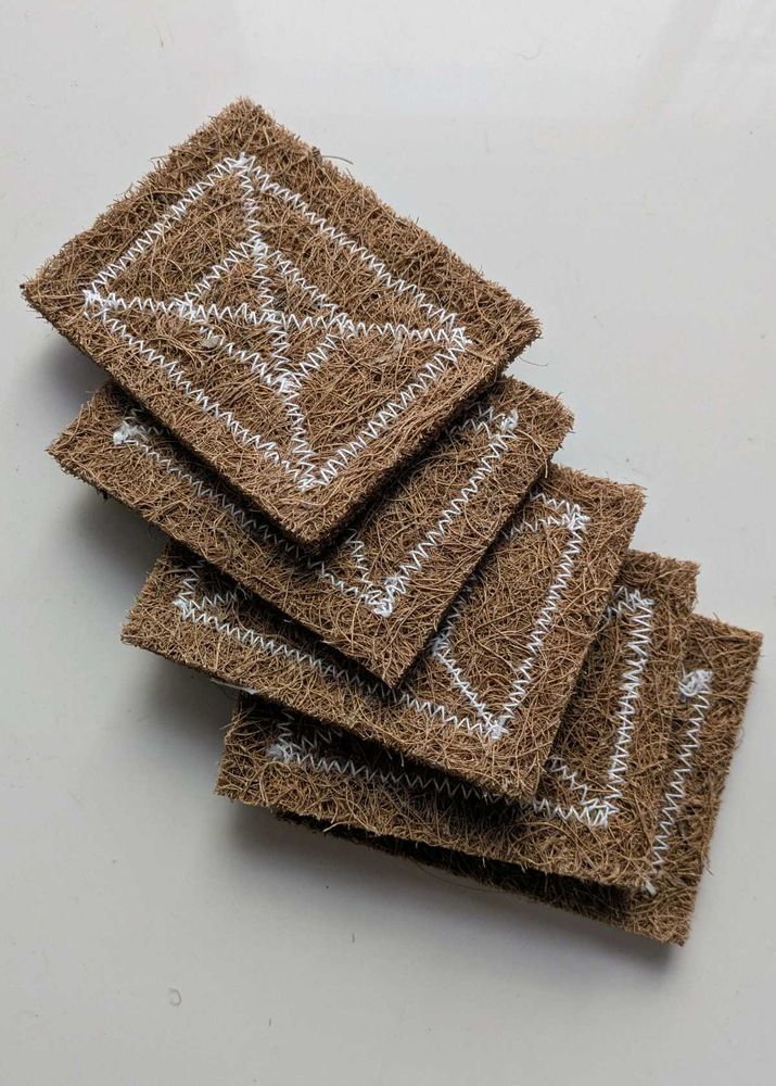 Natural Coir Scrubbers Set