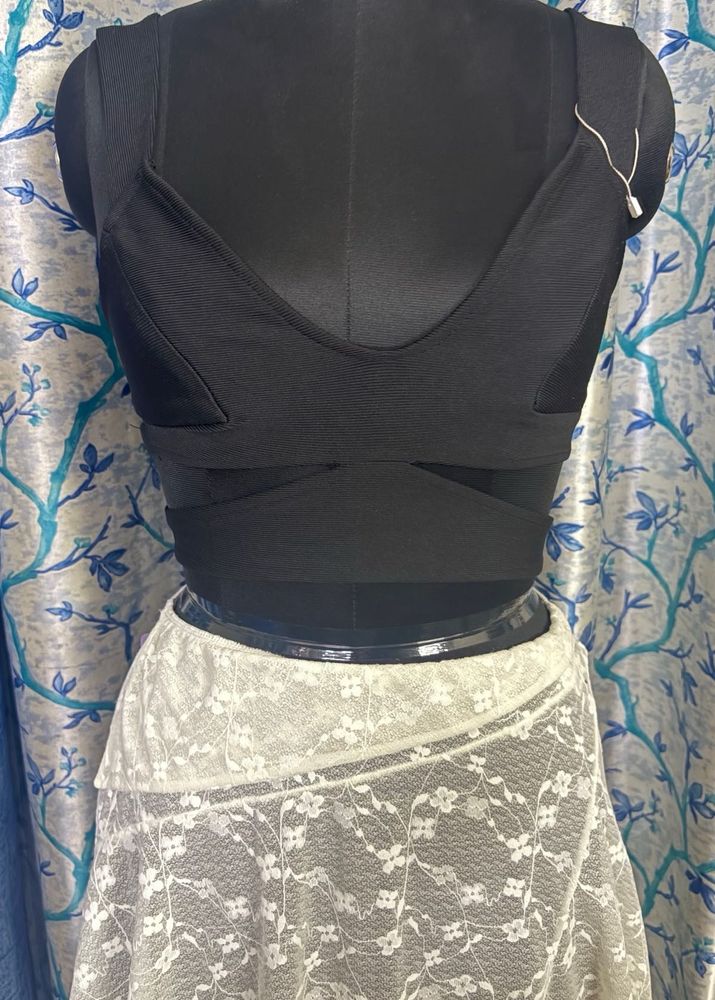 Chic Black Wrap Crop Top