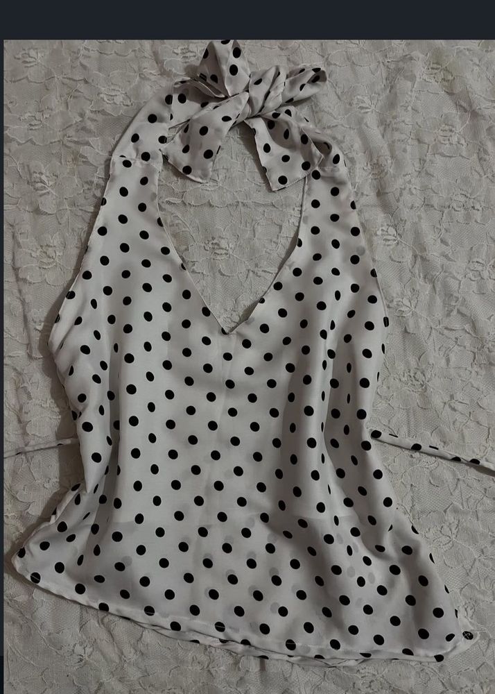 Polka Dot Halter Neck Top