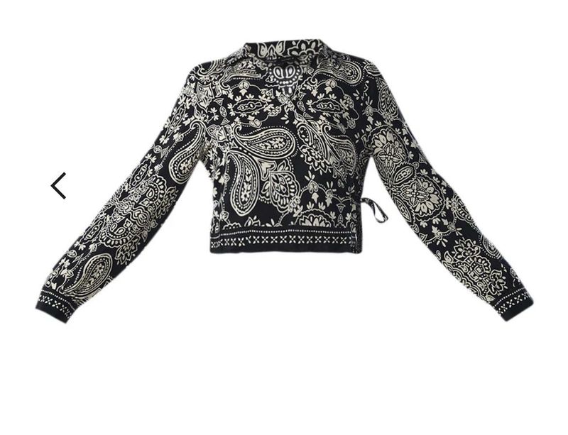 Paisley Print Cropped Sweater