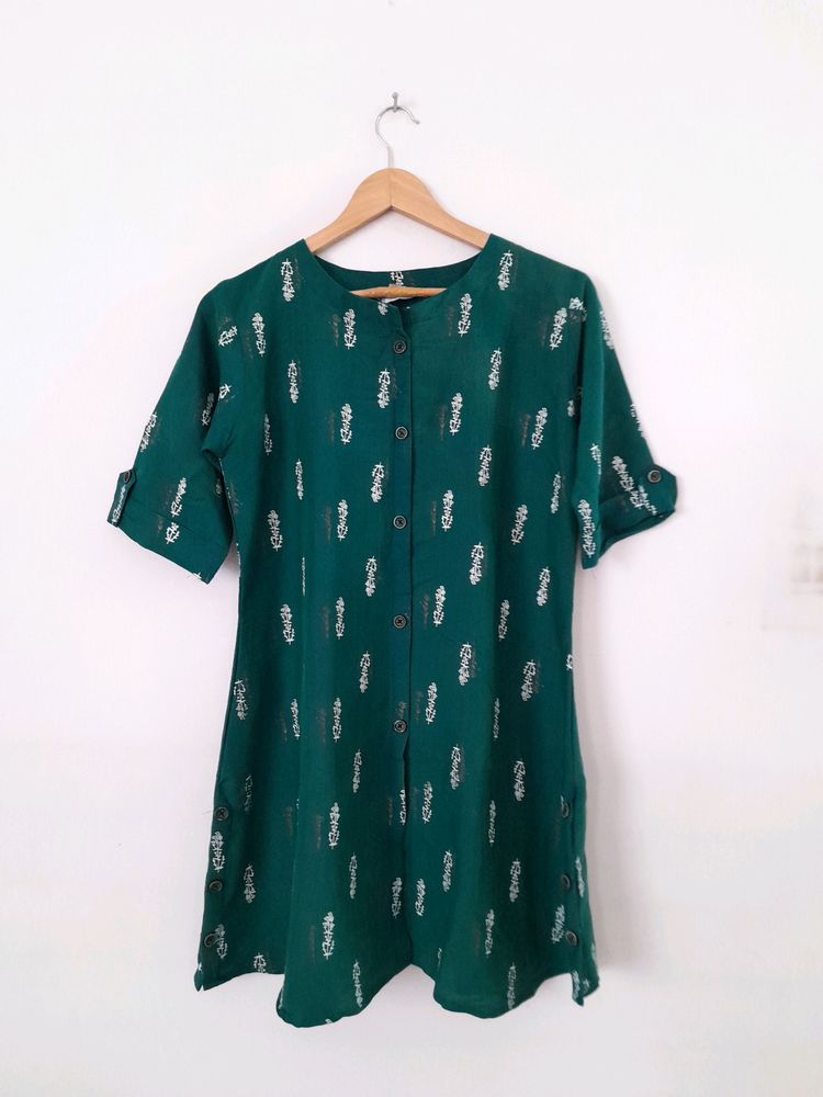 Green Printed Kurta (Women's)