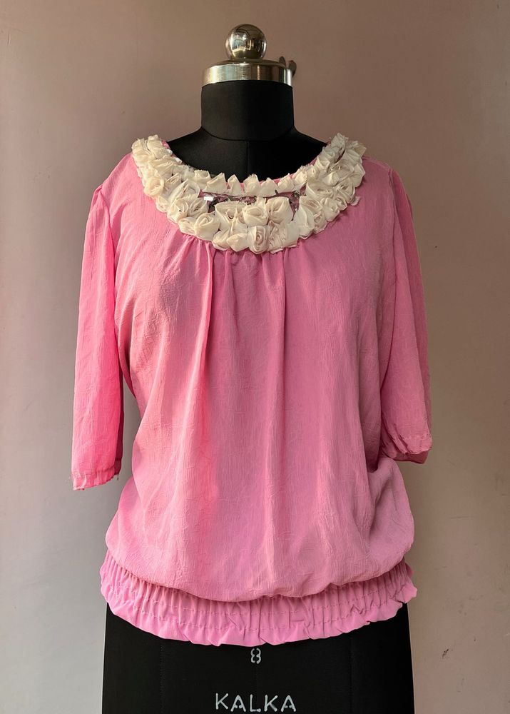 Pink Ruffled Top