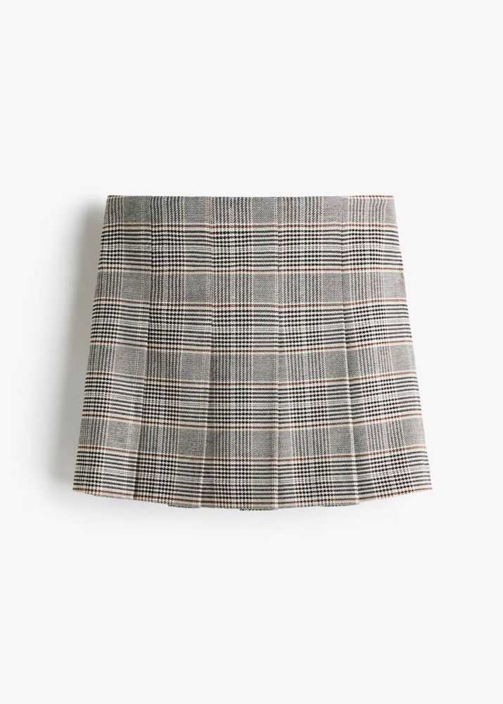 Plaid Pleated Mini Skirt