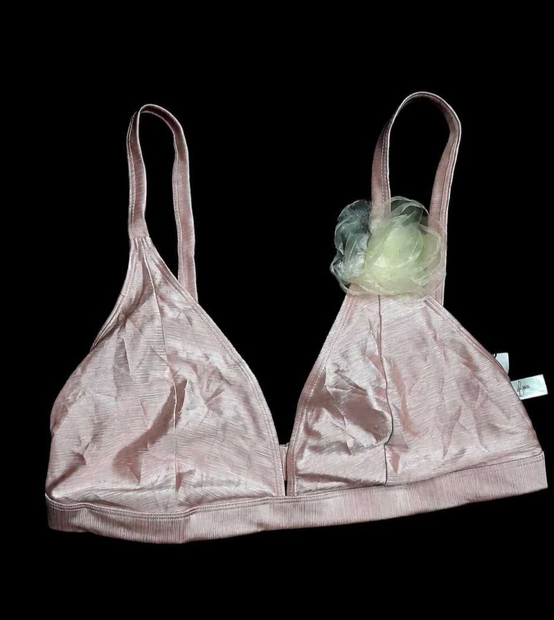 Pink Floral Detail Bra / Bikini Top