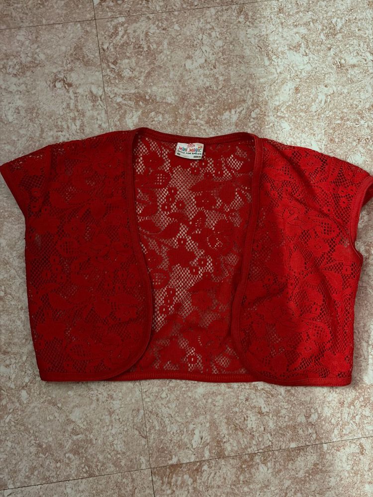 Red Lace Shrug