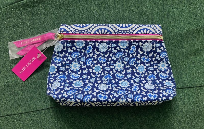 Estee Lauder Cosmetic Bag - Blue Floral
