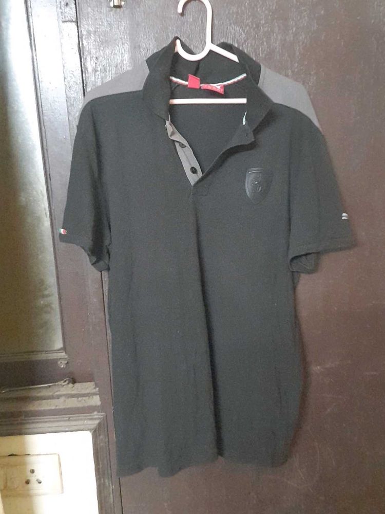 Puma Men's Black Polo T-Shirt