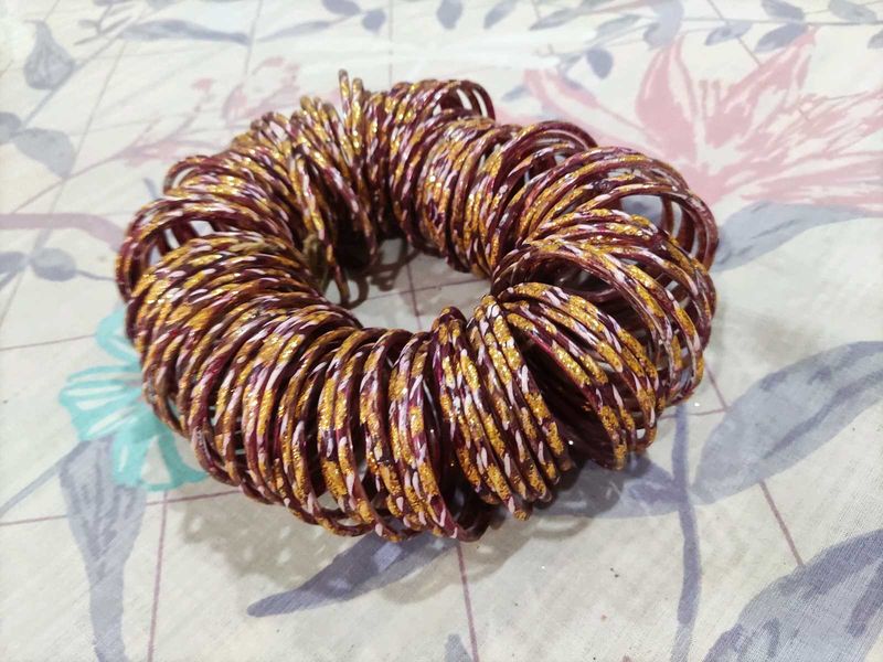 Set of Maroon &amp; Gold Bangles